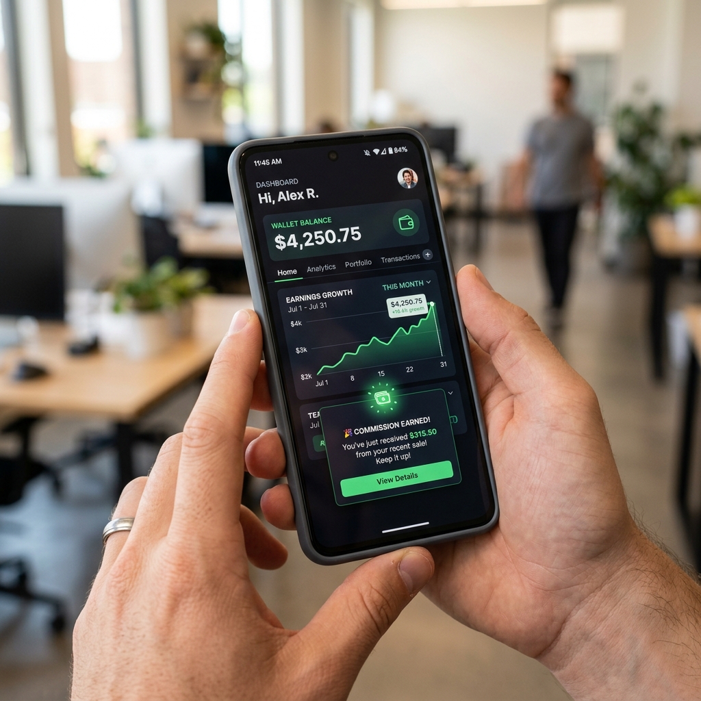 Track your earnings in real time on mobile